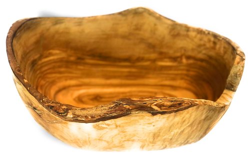 ORCHARD HARDWOODS 10" Rustic Oval Artisan Olive Wood Dough Bowl Bread Basket Boat Shaped - Live bark edge. Natural Server for Fruit, Salads, Chips, Popcorn. In Lg 10" or XL 12". (Large 10x5-7x4”)