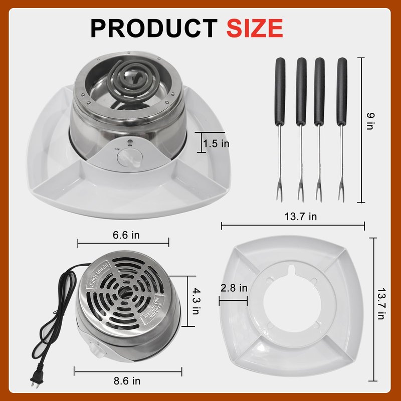 Smores Maker Tabletop Indoor Kit, Indoor Smore Maker Smores Kit Flameless Electric S'mores Maker, Tabletop Smores Maker,Movie Night Supplies Housewarming Christmas Gifts, 120V