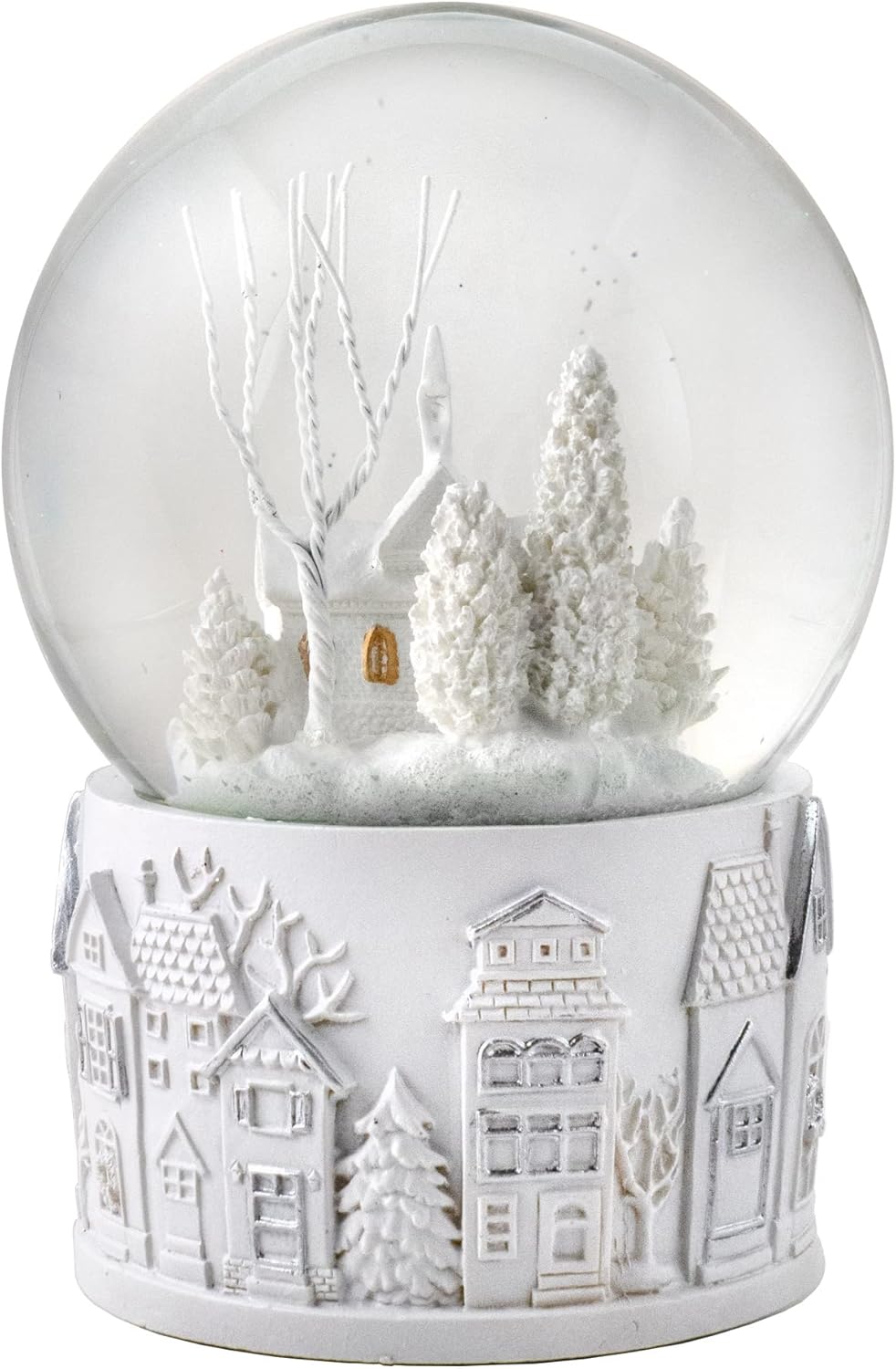 San Francisco Music Box Company - 100MM White Christmas Scene Snow Globe | Festive Holiday Decor