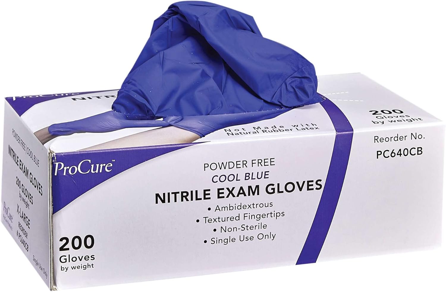 ProCure Disposable Nitrile Gloves - Latex Free & Powder Free | 200 Count Medical Exam Gloves