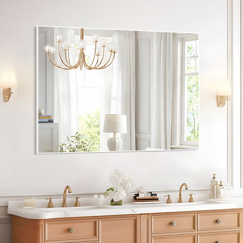 OICHA Bathroom Mirrors for Over Sink 24"x36" Bathroom Vanity Mirror White Mirrors for Sink Framed Mirror Framed for White