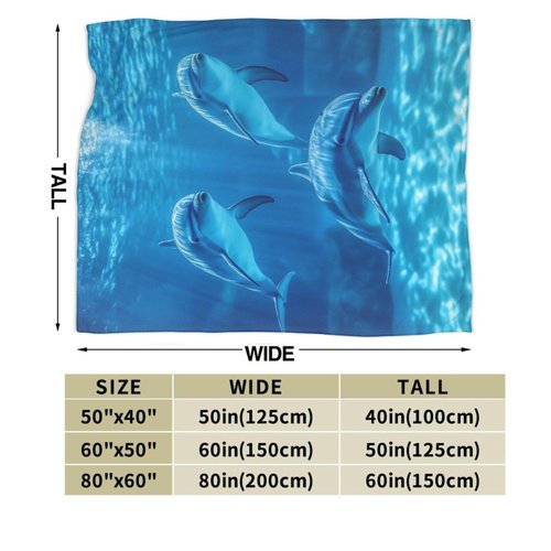 Nautical Ocean Dolphin Blanket Gifts for Women Dolphin Lovers, Ocean Animal Dolphin Themed Throw Blankets, Soft Cozy Lightweight Plush Throws for Living Room Sofa Couch Home Decor 50x60in