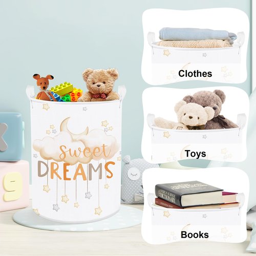 Clastyle Sleeping Animal Baby Laundry Hamper Kid Storage Basket Boys Girls Gift Toy Box Collapsible Clothes Organizer Nursery Bin for Bedroom,Elephant,36 * 45 cm