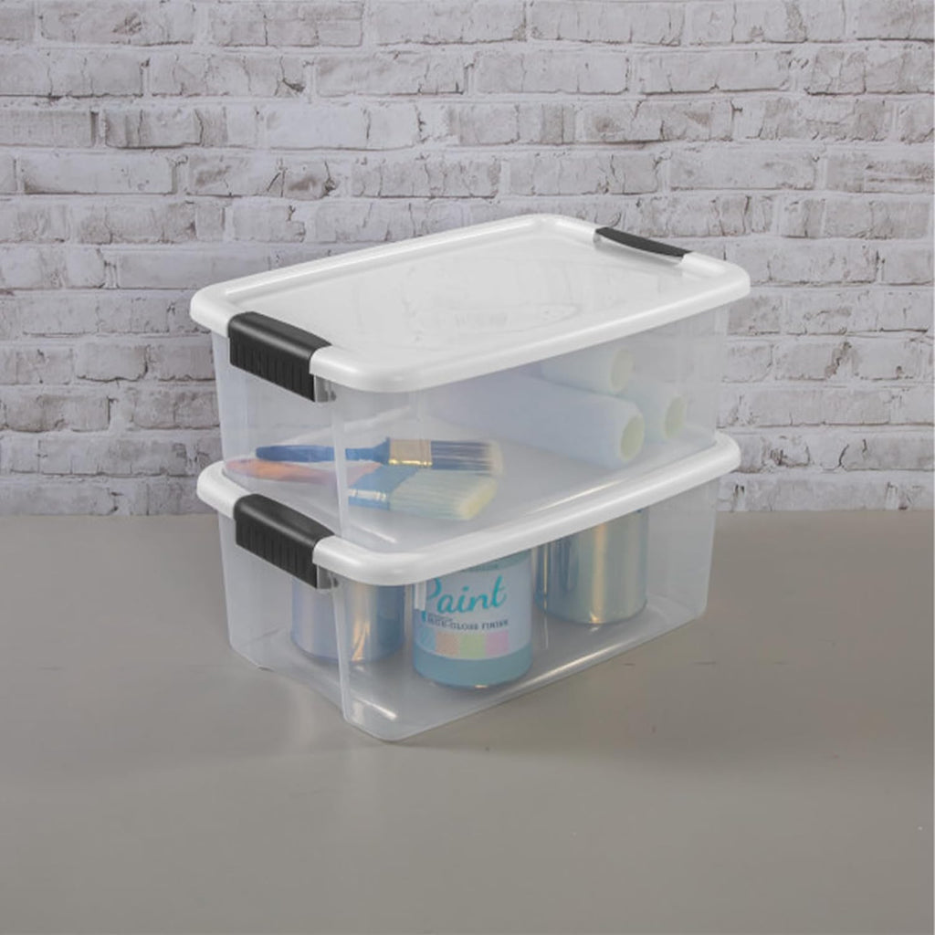 Sterilite 12-Pack Ultra Latching Storage Bins - Clear Plastic 18 Quart Organizing Containers for Home & Office