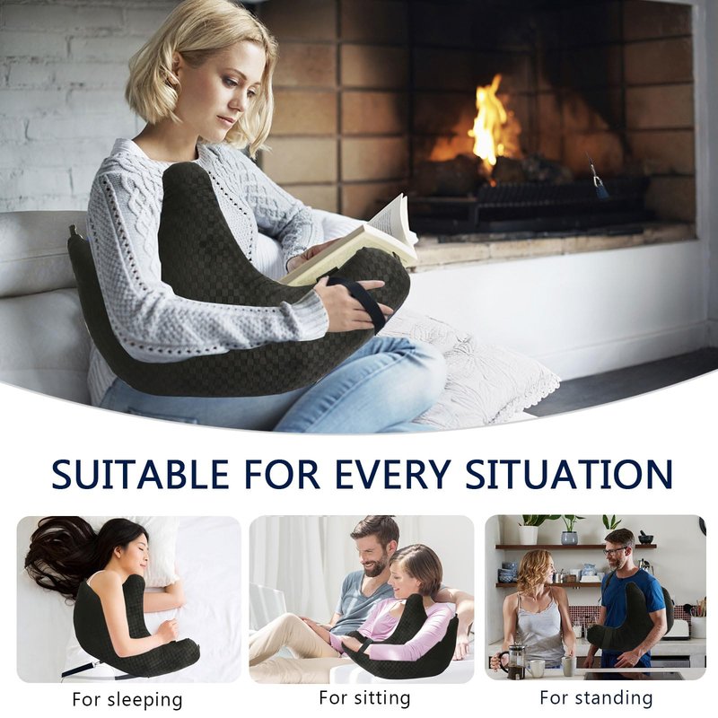 Post Shoulder Surgery Pillow, Rotator Cuff Pillow, Shoulder Pillow for Shoulder Pain Side Sleeper, Arm Pillow for Adults After Surgery, Shoulder Pillow with Sling-for Pain Relief Sleeping (Black)