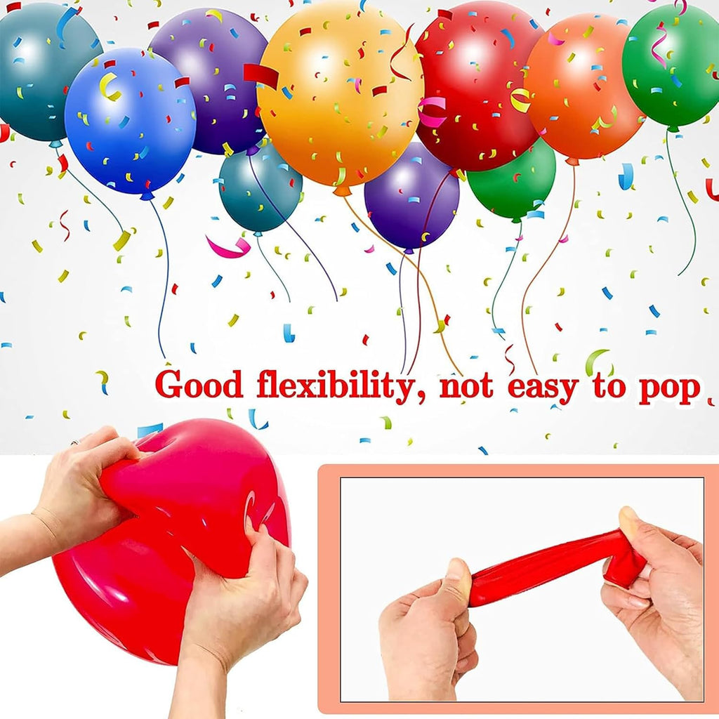Red Black White Latex Balloons by [Brand Name] - 68 Pcs 12 Inch with Confetti for Birthday, Wedding & Graduation