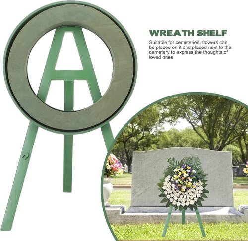 Cabilock Funeral Wreath Stand - 20.47 Inch Chrysanthemum Flower Rack for Cemetery Displays