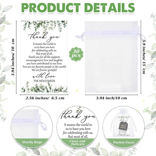 Suclain 30 Sets Wedding Favors Bottle Opener Wedding Gifts for Guest Cheers to Love Bottle Opener Keychain with Thank You Cards and Organza Bag for Guests Bridal Shower