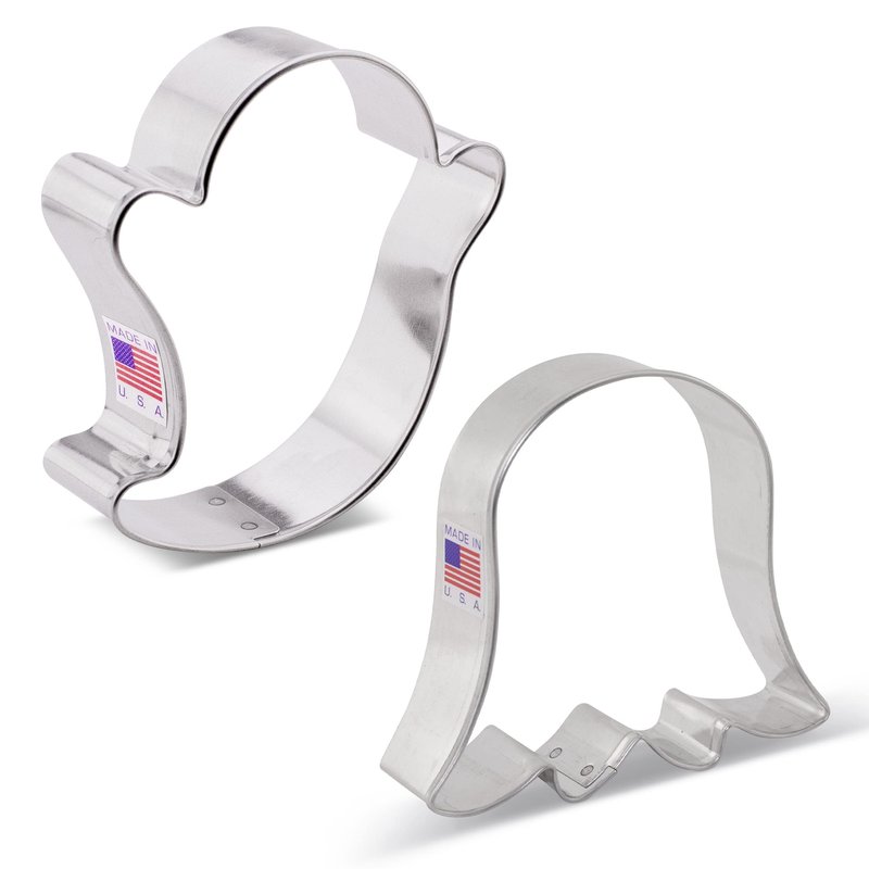 Ann Clark Halloween Ghost Cookie Cutters 2-Pc Set Made in USA, 3", 3.5"