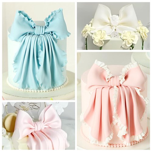 KALAIEN Bow Cookie Cutter Cut Bowknot Plastic Cutter Sets for Cake Cupcake Toppers Decoration