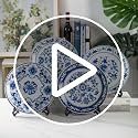 Blue and White Porcelain Decorative Plate, 10-Inch Floral Ceramic Ornament