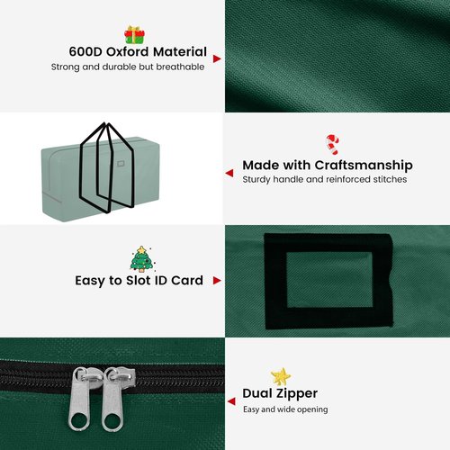 Heavy Duty 600D Oxford Christmas Tree Storage Bag by [Brand Name] - Extra Large with Reinforced Handles & Dual Zipper
