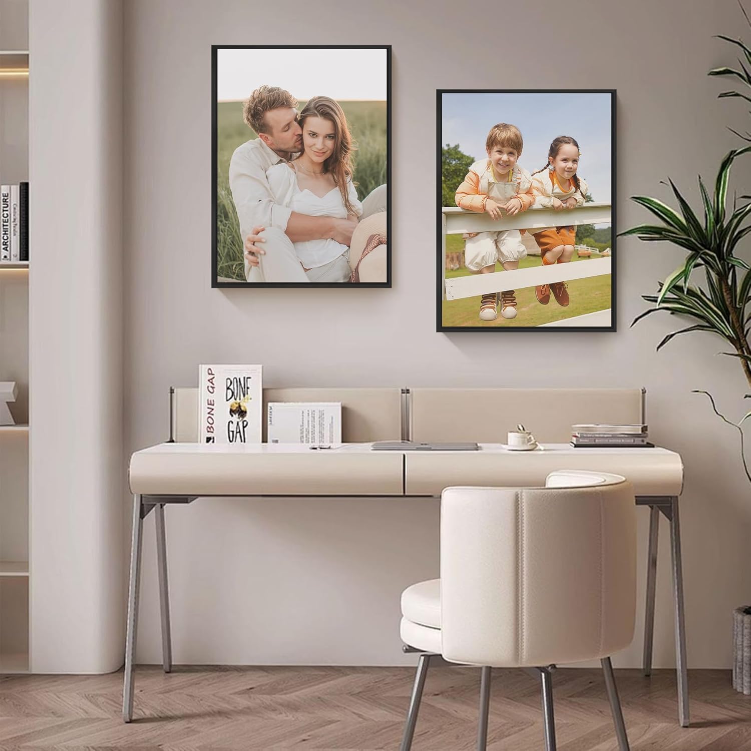 Skiennix Custom Canvas Prints - Turn Your Photos Into Framed Wall Art | Ideal Home Décor Gift (12x16, Black Frame)