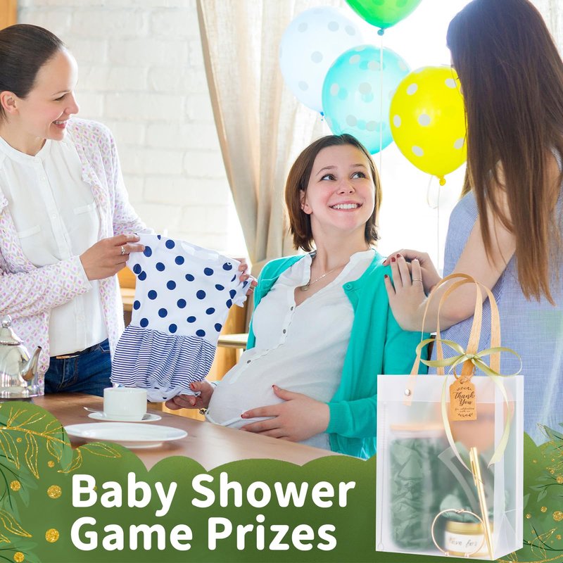68Pcs Baby Shower Prizes for Game Winners Gifts Wedding Bridal Shower Gifts Including Glass Cans Notebooks Soy Candles Hair Clips for Baby Shower Wedding Bridal Shower Game Prizes (6, Green)