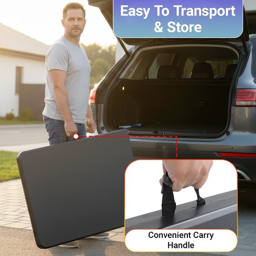 FDW 6FT Folding Table - Portable Black Picnic & Party Table with Carrying Handle