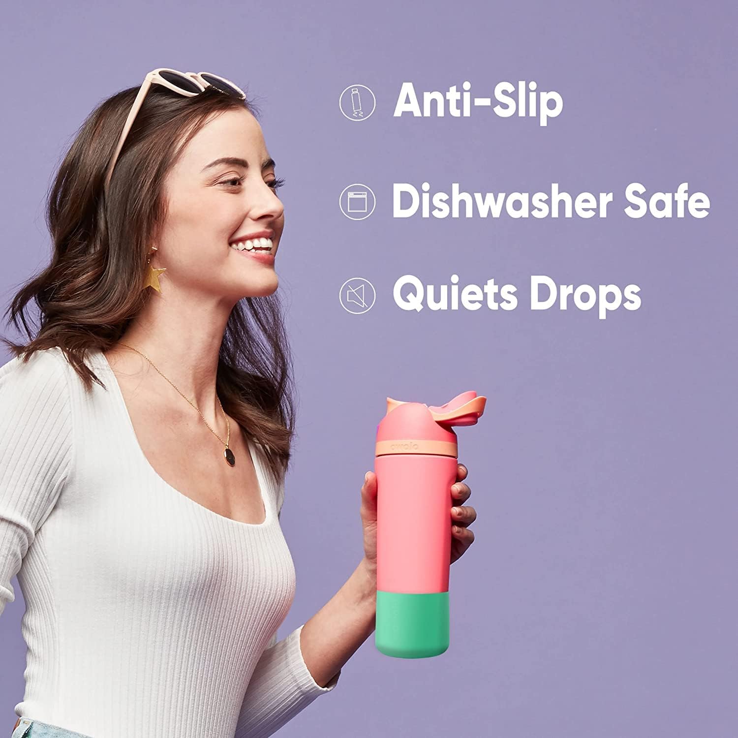 Owala Silicone Water Bottle Boot - Anti-Slip Protective Sleeve for 32 Oz FreeSip & Flip Bottles | Mauve
