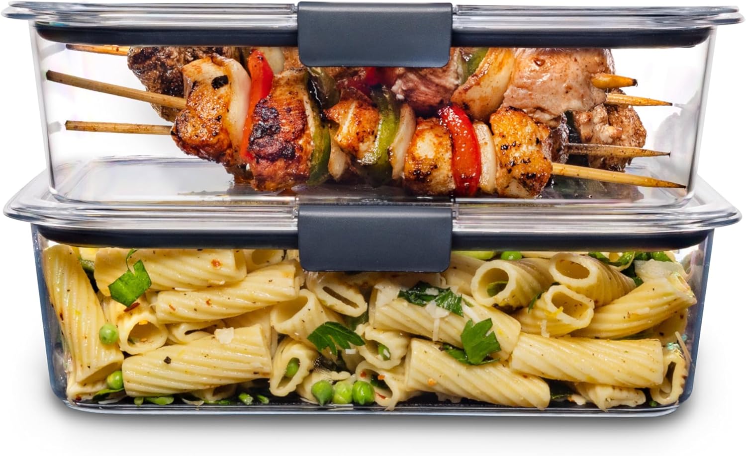 Rubbermaid Brilliance Food Storage Containers Set - BPA Free, Includes 2 (9.6 Cup) & 5 (1.3 Cup)