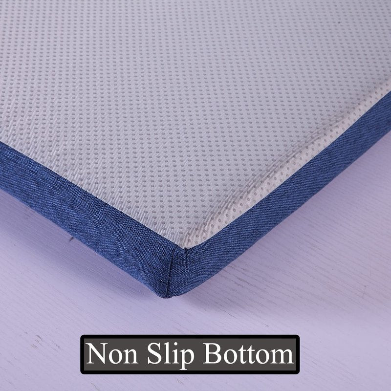 Bay Window Seat Cushions Indoor Furniture No Slip Washable Kitchen Dining Bench Cushion with Zipper 48x14 Inch, Light Khaki