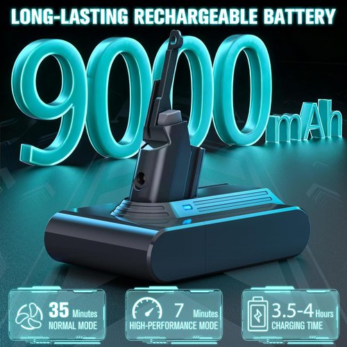 EGR Advanced 9000mAh V7 Battery Replacement - Compatible with Dyson SV11 V7 Models | Handheld Vacuum Power