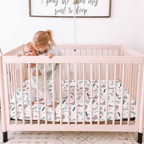 BROLEX Baby Fitted Crib Sheets: Kid Crib Sheets - Set of 2 for Toddler Standard Size Crib Mattress for Boys and Girls - Jersey Knit Crib Bed Sheets Dinosaur Lion