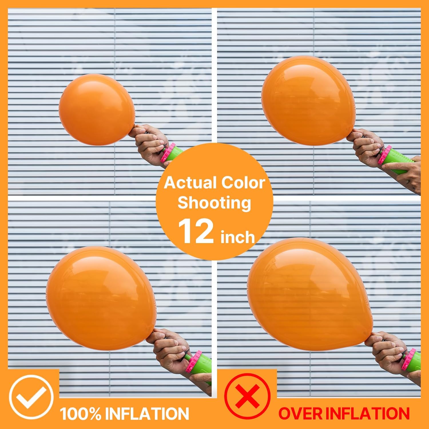 PartyWoo Orange Balloons - 100pcs 5-Inch Latex Helium Balloons for Birthday & Baby Shower Decor