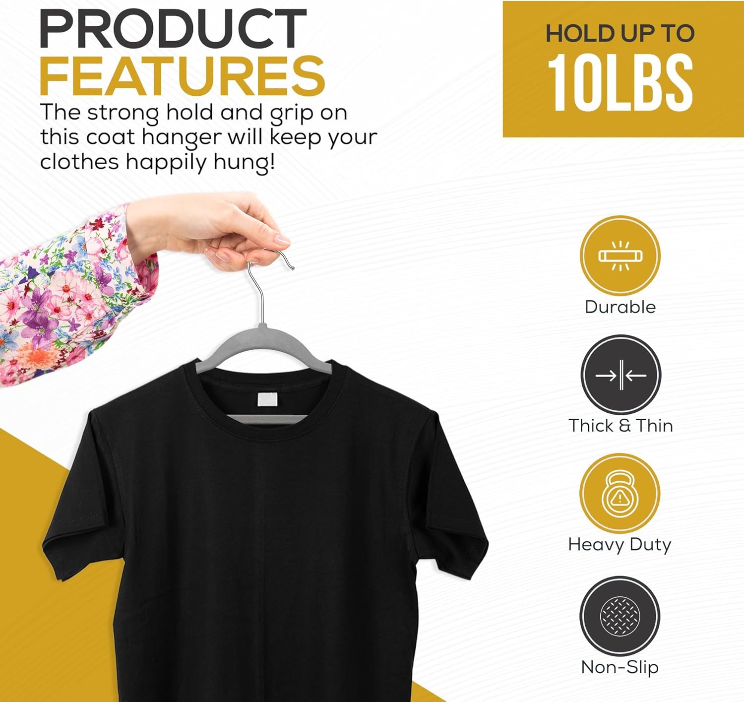 Techzoo Premium Velvet Hangers - 50 Pack Ultra Thin Non-Slip Adult Suit Hangers | Space-Saving Gray Design