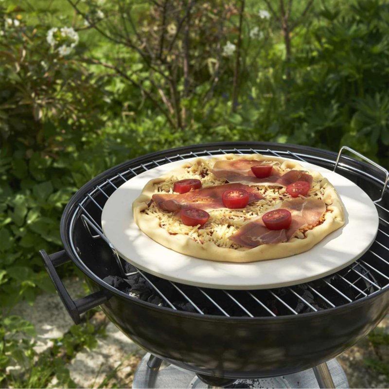 AUPLEX 14'' Pizza Stone for Oven and Grill Round Baking Stone Heavy Duty Cordierite Pizza Cooking Pan for Indoor Electric Ovens Baking Crisp Crust Pizza Bread with RV Oven Home(36cm*1.1cm)
