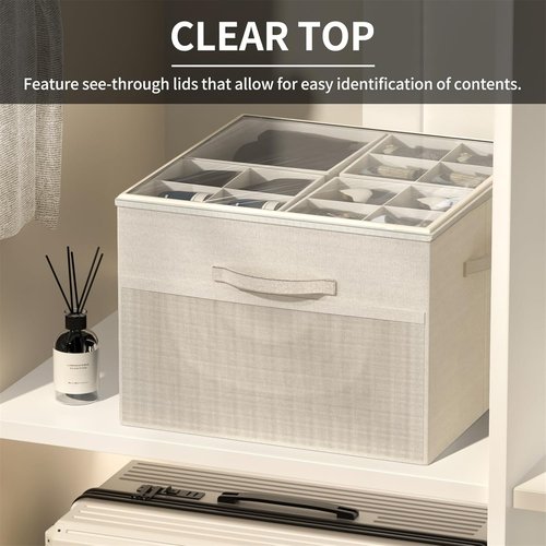 Aokeyee Shoe Organizer - 2 Pack Foldable Storage Box with Adjustable Dividers | Fits 16-32 Pairs