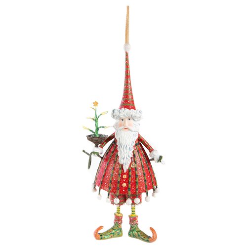 MACKENZIE-CHILDS Patience Brewster Dash Away Christmas Ornament, Indoor Christmas Tree Decoration for Holiday Decor Arrangement, Santa