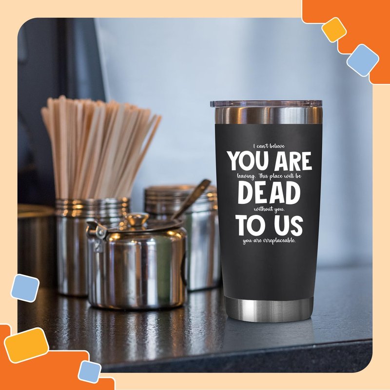 NewEleven Coworker Leaving Gifts - Farewell Gifts, Going Away Gift For Coworker - Goodbye Present, Good Luck Gift For Coworkers, Friends, Boss, Men, Women - 20 Oz Tumbler Black