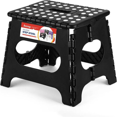 ACSTEP Folding Step Stool - 11 Inch Sturdy Plastic Design | Non-Slip, Lightweight, Holds 300 lbs - Ideal for Home & Outdoor Use