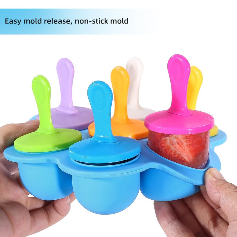 JBYAMUS Silicone Popsicle Molds, Ice Pop Molds, Storage Container for Homemade Food, Kids Ice Cream DIY Pop Molds - BPA Free (R-Green)