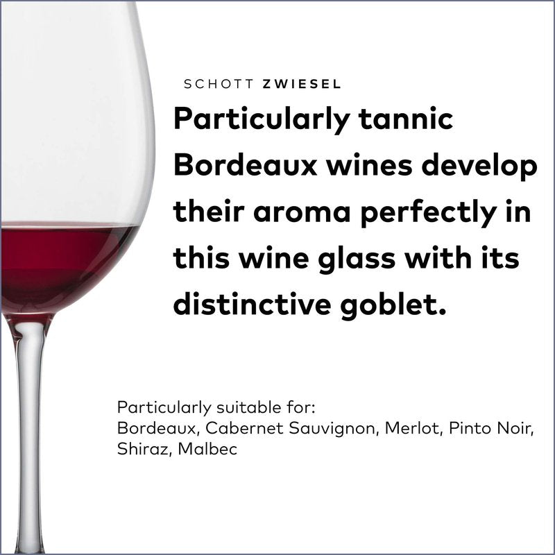 SCHOTT ZWIESEL Classico Bordeaux Red Wine Glass (Set of 6), Bordeaux Glasses for Red Wine, Dishwasher-Safe Tritan Crystal Glasses, Made in Germany (22 Ounce)