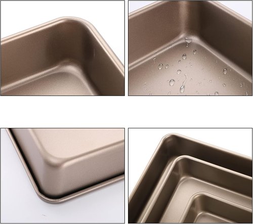 Dicunoy Nonstick Deep Baking Pans Set - Heavy Duty Carbon Steel Bakeware | 8, 11, & 12 Inch Sizes