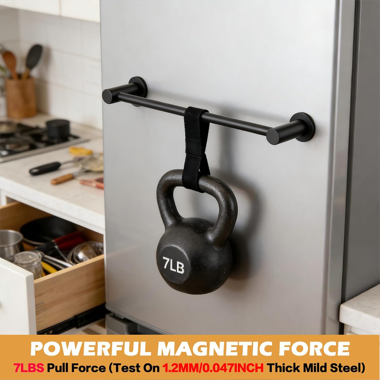 ULIBERMAGNET Magnetic Towel Holder - Adjustable Non-Slip Bar for Whiteboards & Refrigerators | 2 Pack