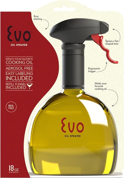 Evo Original Oil Sprayer - Non-Aerosol Olive Oil & Cooking Oil Dispenser | 24-Ounce, Yellow