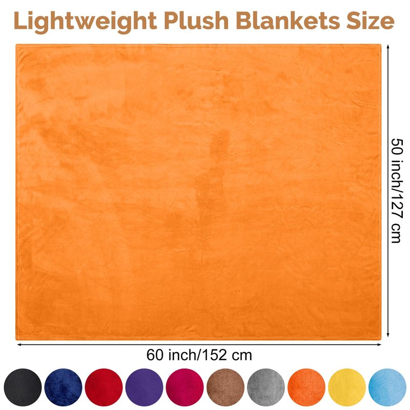 Panitay 10 Pcs Fleece Throw Blanket Bulk 50 x 60 Inches Cozy Fuzzy Flannel Plush Soft Blankets for Sofa, Couch Bed Warm Throws for Wedding Homeless Christmas Party Gift(Rich Color)