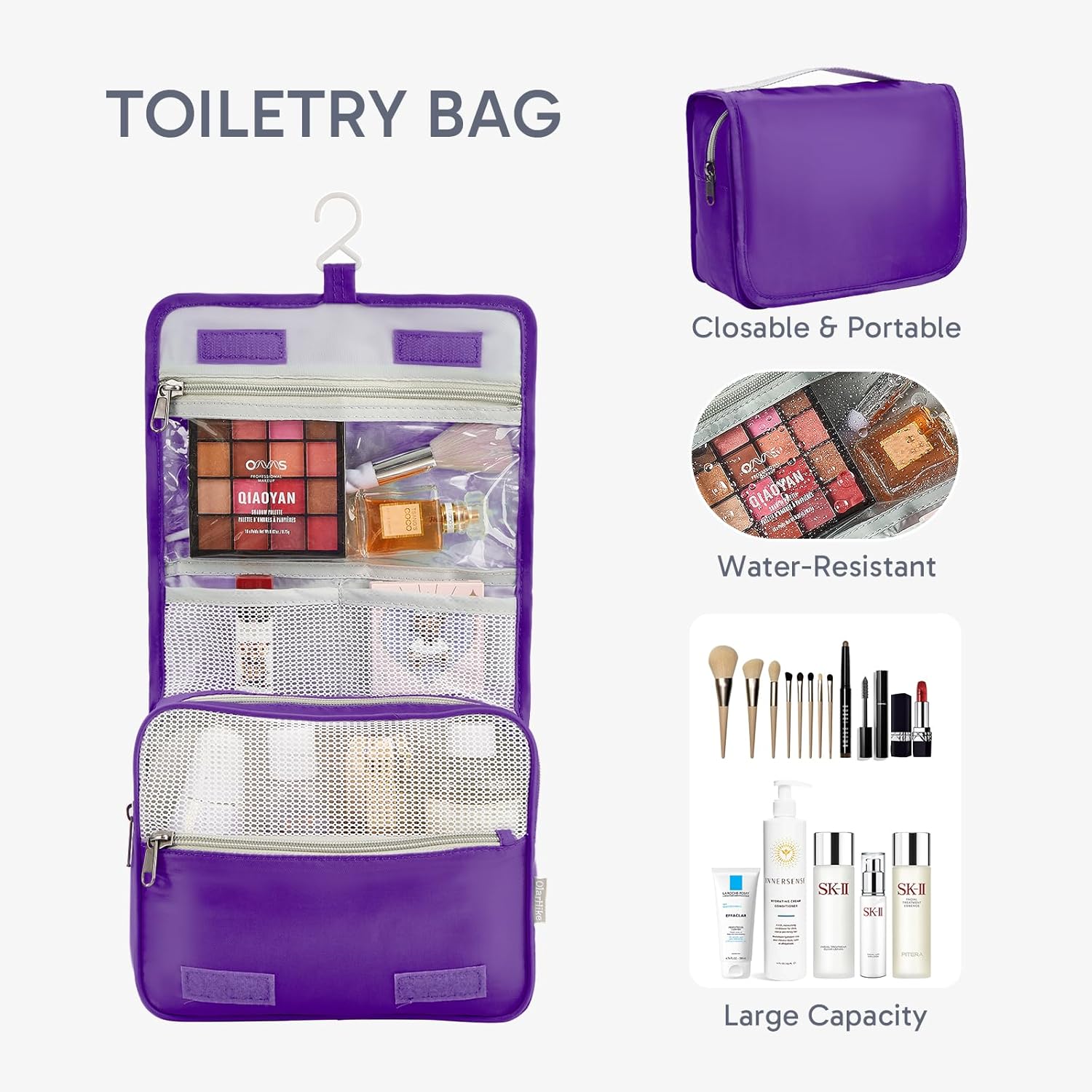 OlarHike Packing Cubes - Durable Travel Organizers with Anti-Tear Stitching | 10-Piece Set in Purple