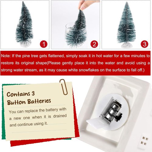 Fovths LED Lighted Winter Village Building Figurines - 39-Piece Holiday Desktop Ornament Set