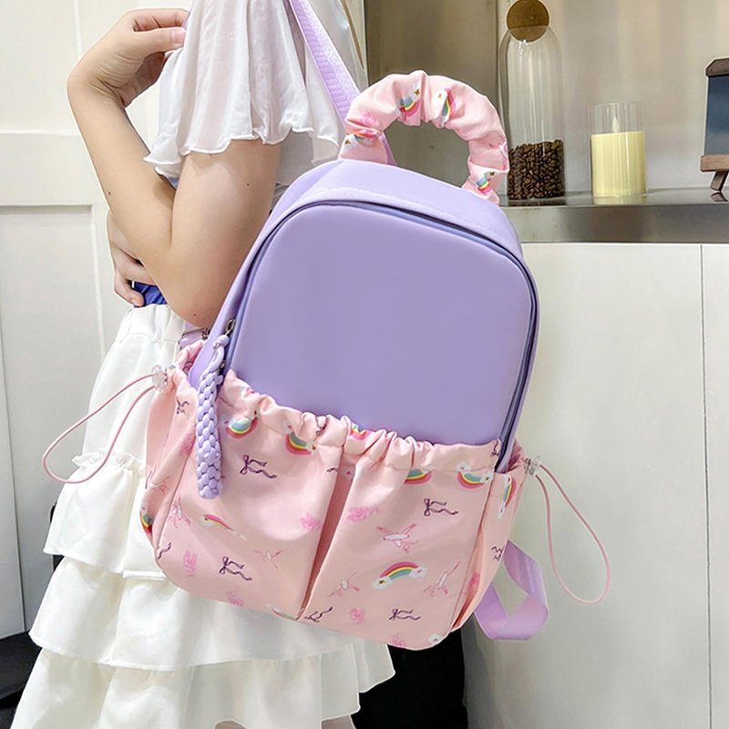 Yitengteng Ballet Backpack Rainbow Prints,Ittle Girls Ballerina Bag,Adorable Pink Kids Backpack for Kindergarten or Primary School (Purple)