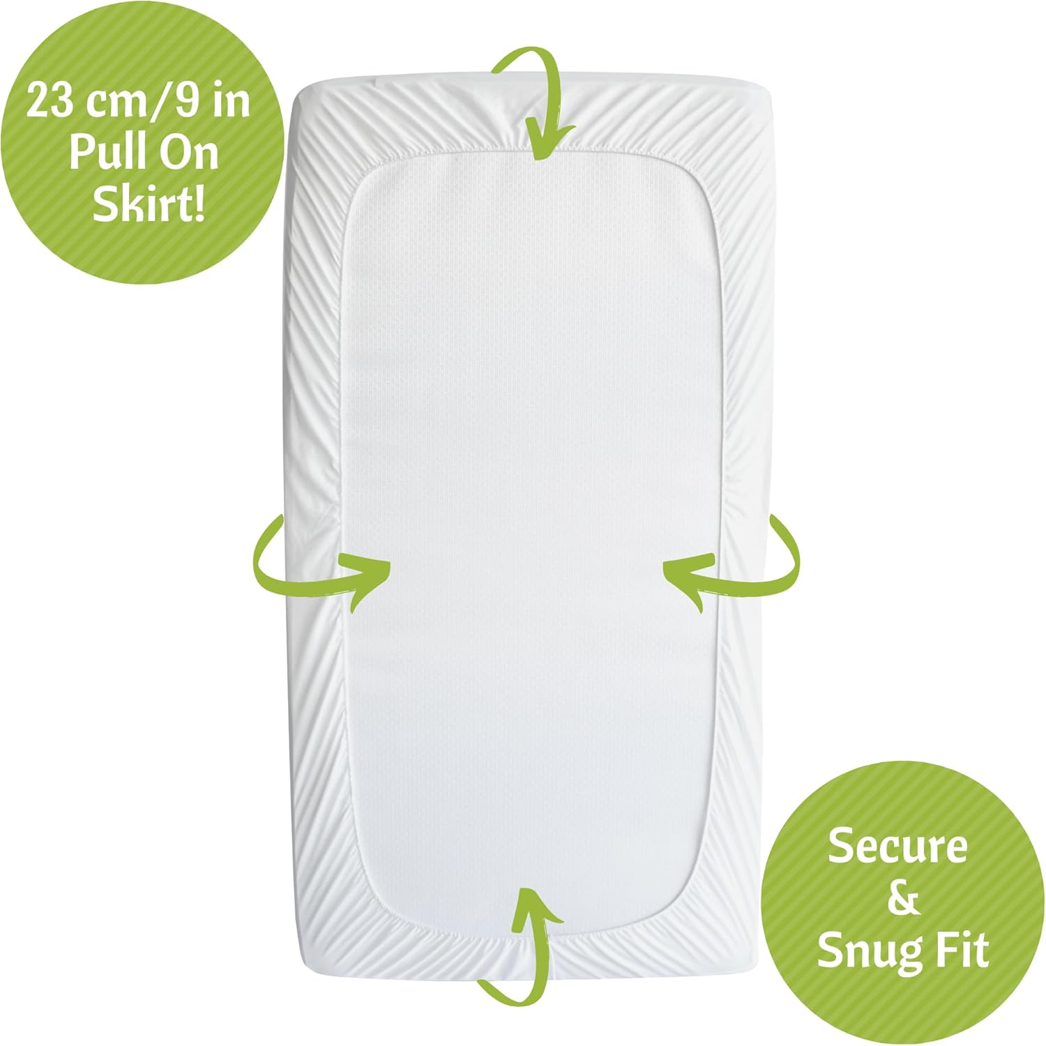 Vesta Baby Crib Mattress Protector - Noiseless Waterproof Pad Cover | Soft Jacquard Bamboo Rayon Fitted Sheet - 52” x 28”