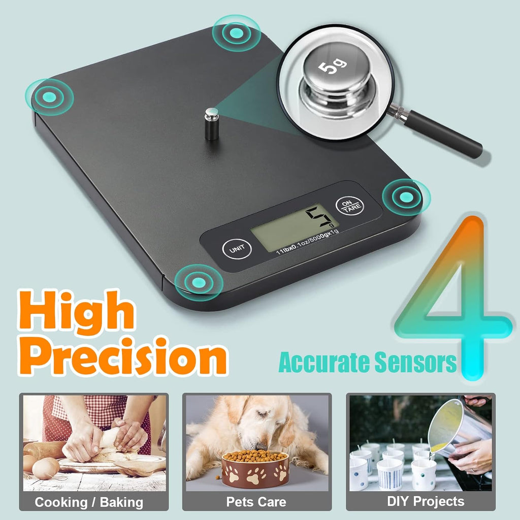 URAMAZ Digital Food Scale - Nutritional Calculator for Weight Loss | 11lb Capacity, Grams & Ounces