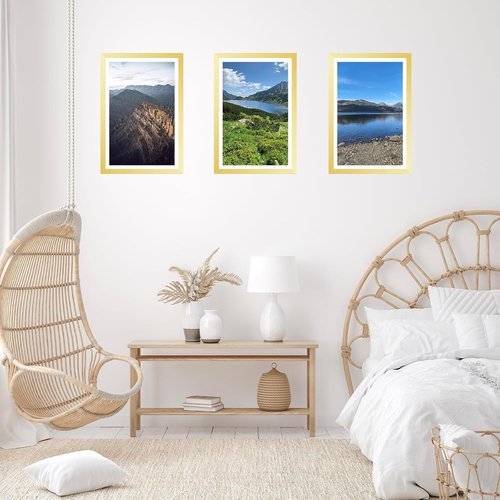 JCJMY 12x18 Picture Frame - Elegant Gold Frame for 11x17 Photos with Mat or 12x18 Without Mat