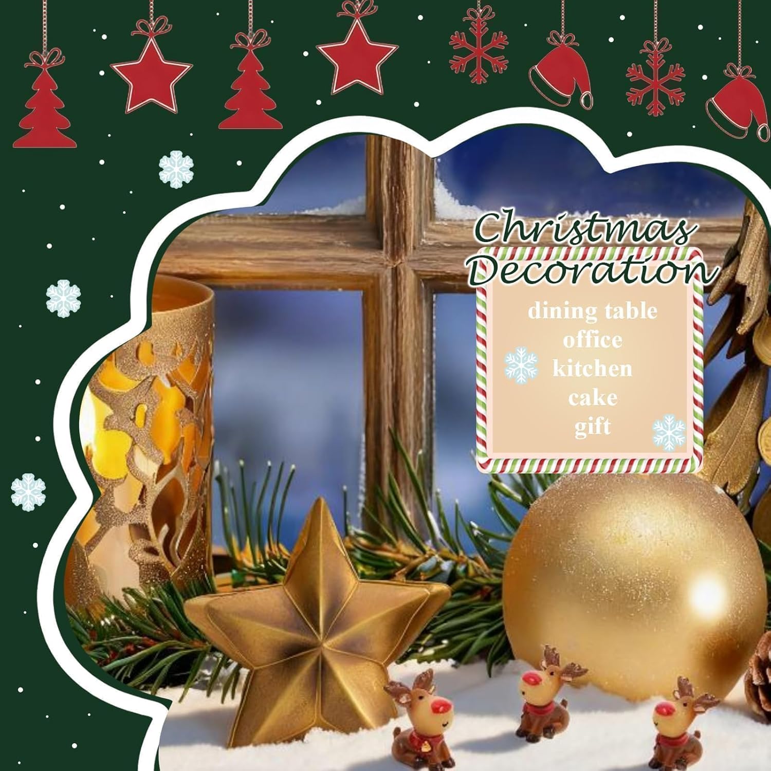 Skiennix Mini Reindeer Figurines - Cute Resin Elk Statues for Christmas Crafts | 5-Pack Decor