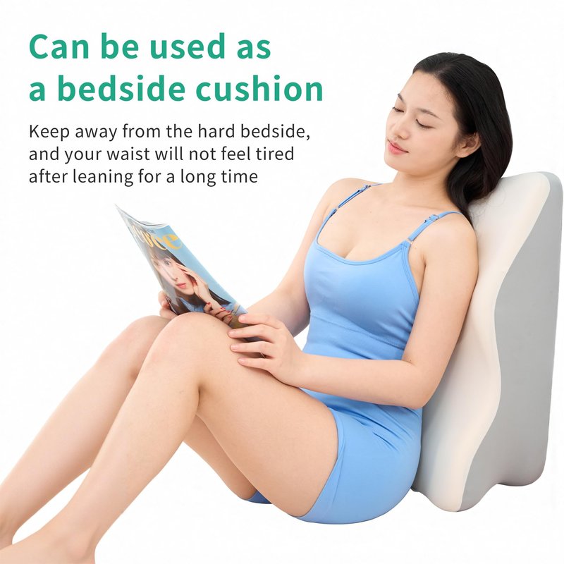 ZOOBLY Reading Pillow - Ergonomic Wedge Bed Pillow for Sitting Up, Multi-Scene Use, Easy to Clean, Ideal for Back Pain Relief & Relaxation, for Loved Ones (Black)