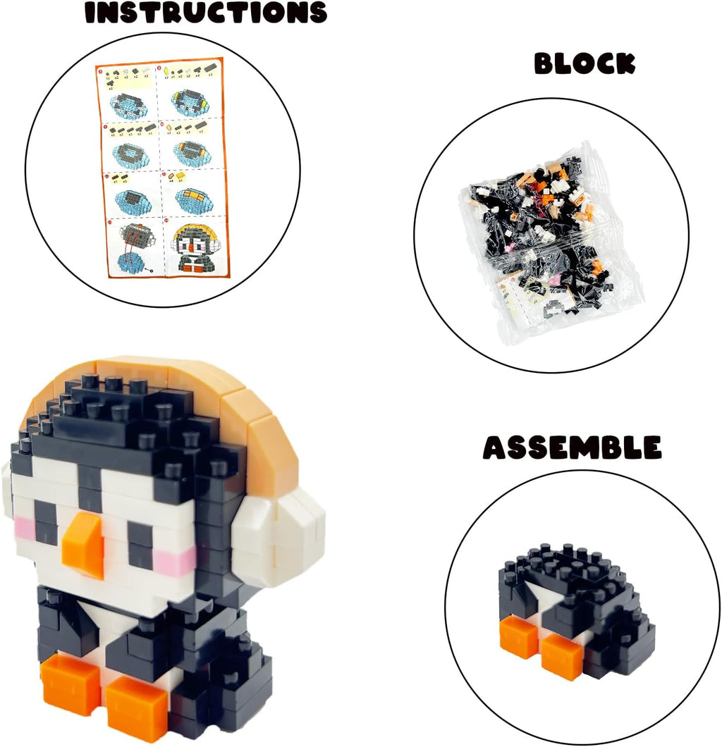 Skiennix Mini Animal Building Blocks - Cute 6 Pack Toys for Kids | Perfect for Easter & Party Favors