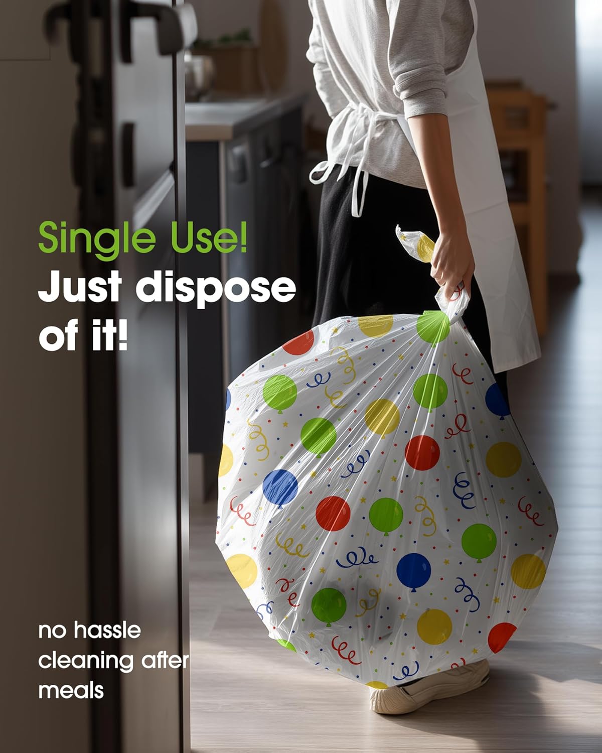 Pureegg Disposable Plastic Tablecloths - 10 Pack, 54 x 108 Inch, Sturdy & Leakproof for Parties | Rainbow Design