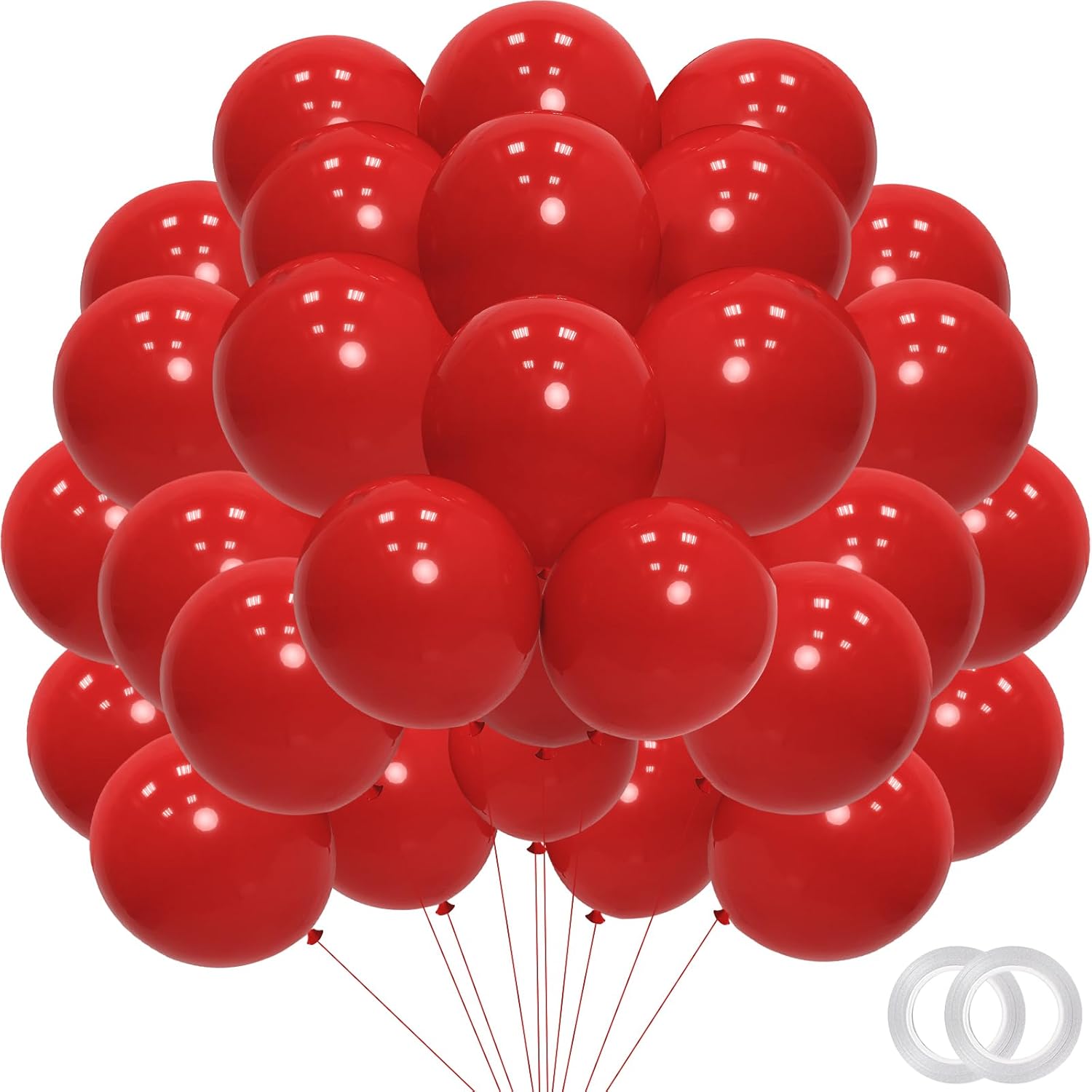 Skiennix 12-Inch Red Latex Balloons - 100 Pack for Birthday, Wedding, Baby Shower & More