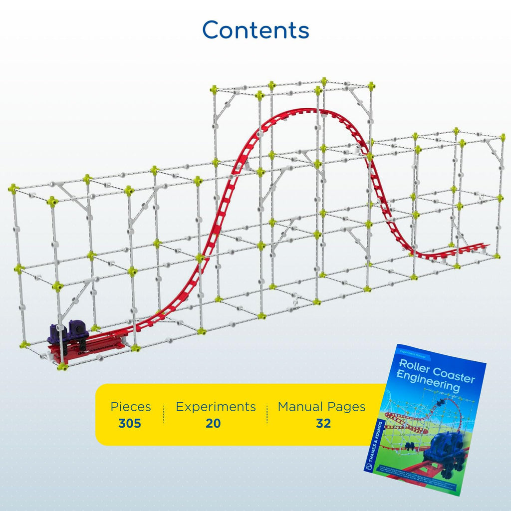 Thames & Kosmos Roller Coaster Engineering STEM Kit | Design, Build, Experiment w/ Working Roller Coaster Models | Explore Physics, Forces, Motion, Energy, Velocity & More | Solve Building Challenges