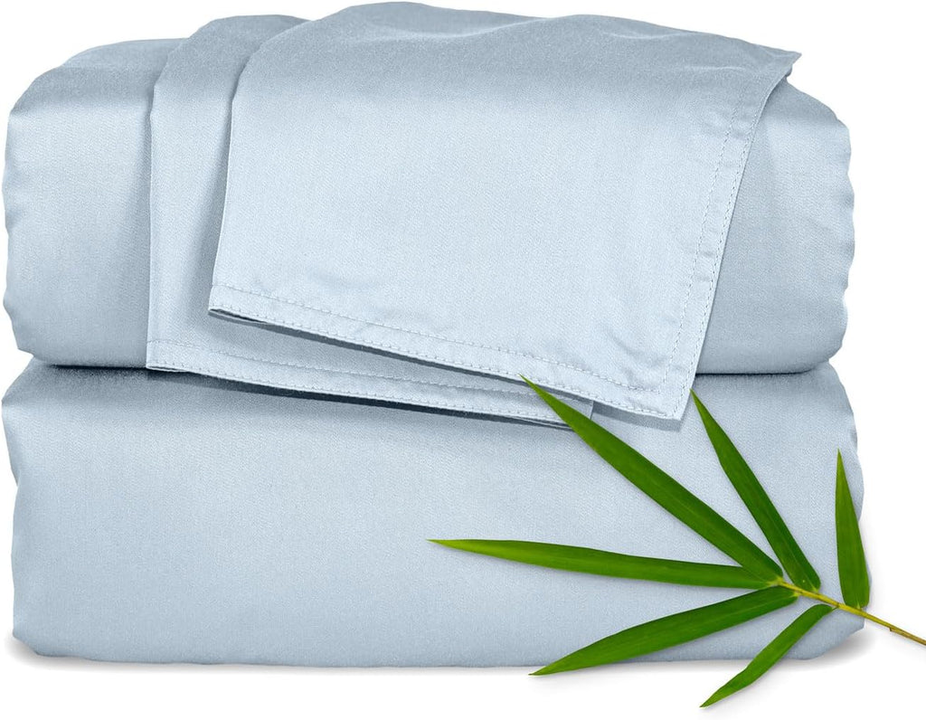 Pure Bamboo California King Sheets - 100% Organic Viscose, Soft & Cooling Bed Set | Glacier Color